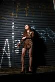 Vestido tubinho animal print manga longa - Tam P