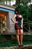 Vestido rendado preto com rosa - Tamanho M