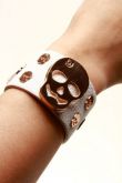 Pulseira Caveira de Couro Branca