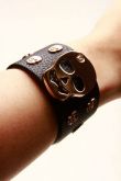 Pulseira Caveira de Couro Preta